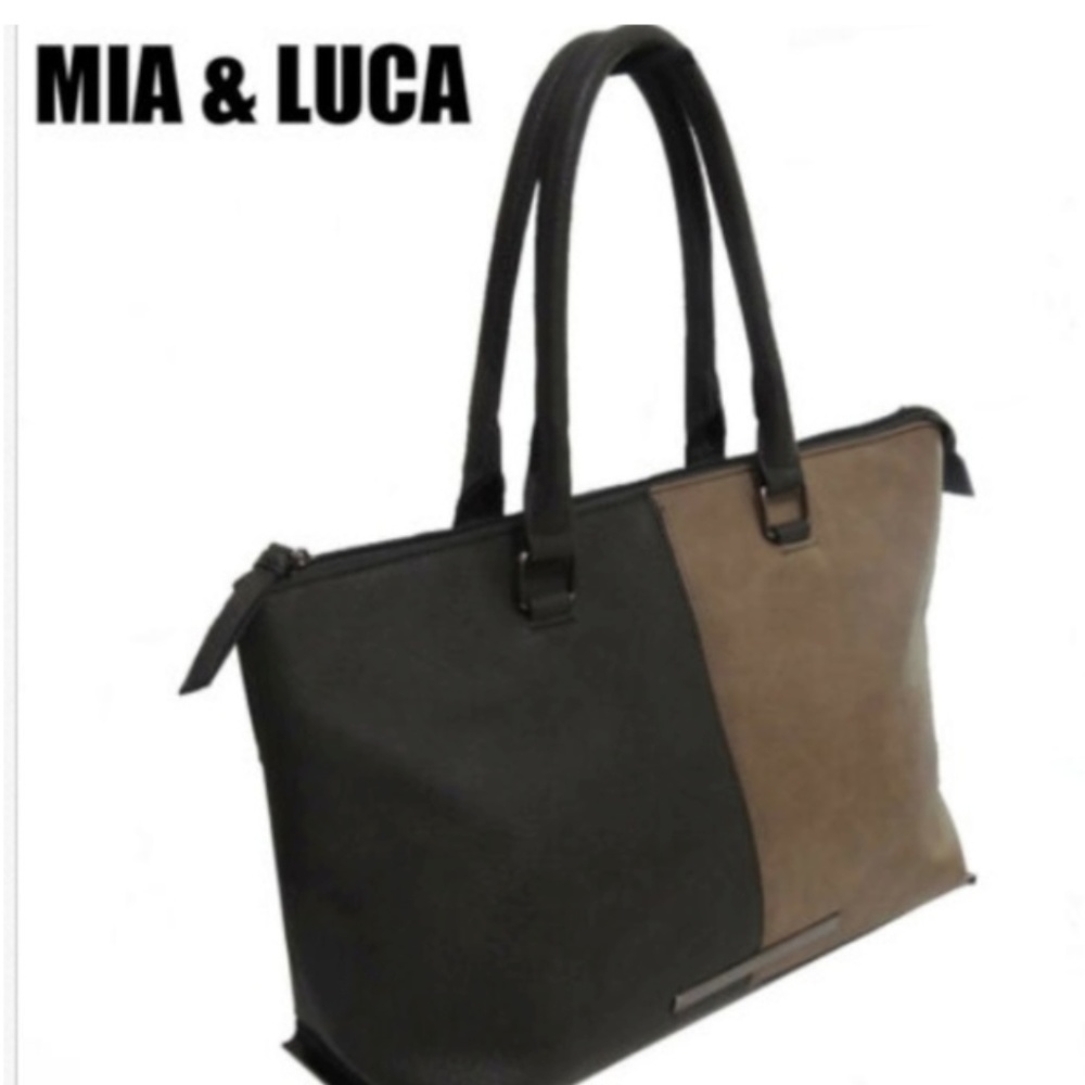 Mia & Luca" Handbag Tote Brown Tan Big Bag Purse